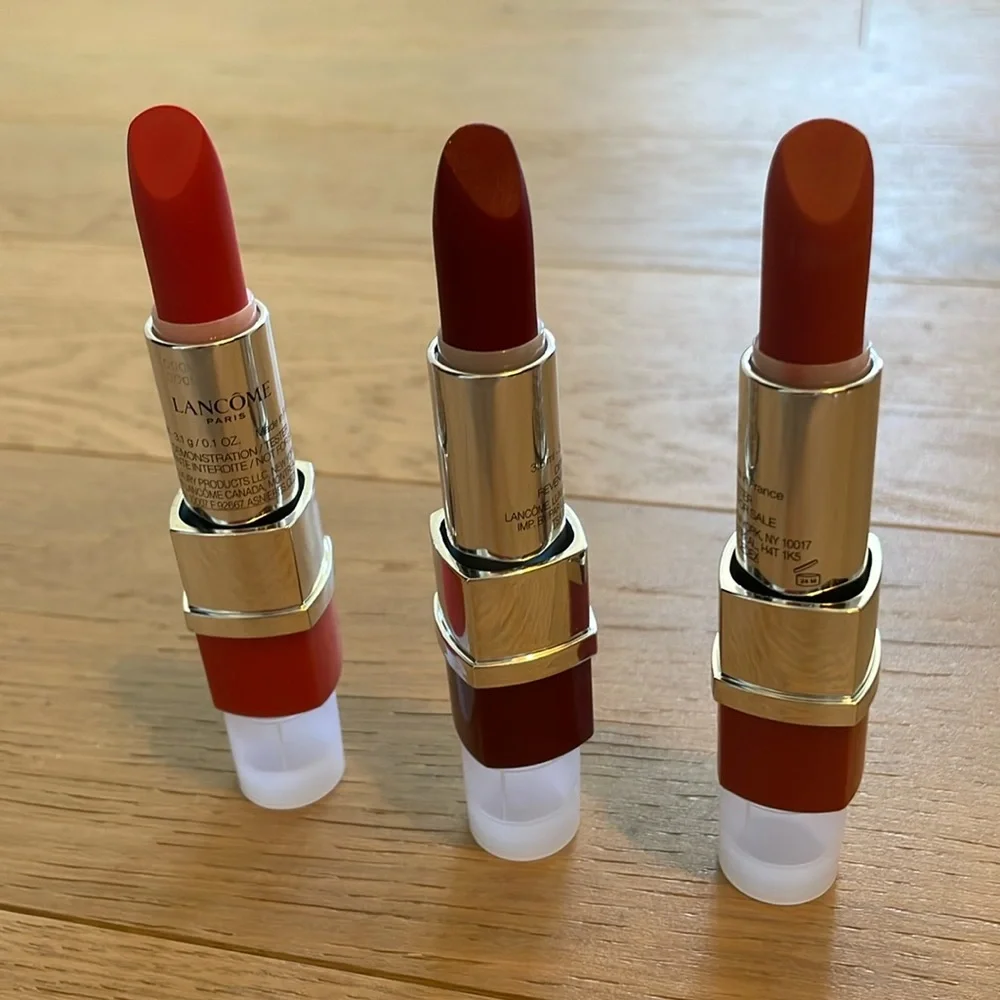 NEW - Lancôme set of 3 Rouge In Love lipsticks - Picture 1 of 4